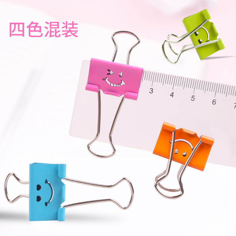 Metal Bulldog Clips Smiley Color Binder Clips 40 Pieces 19mm Color Binders.