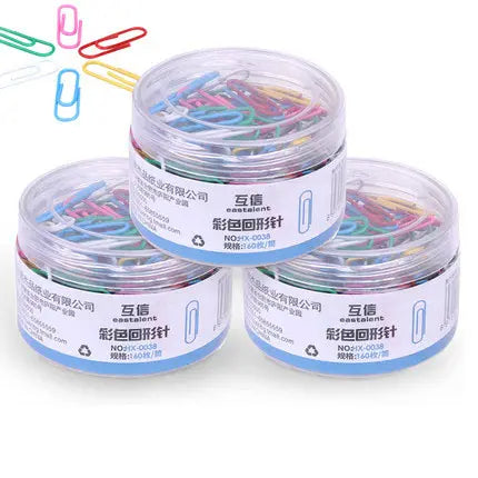 160pcs Colored Office Stationery Mini Push-pins Plastic Pin Binder Clip Clear Colorful Paper Clips